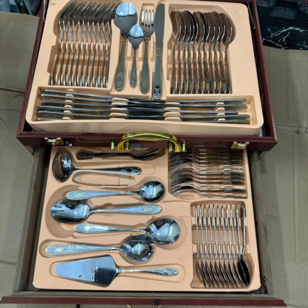 طاقم أدوات المائدة 84 قطعة من الإنوكس 18/10 من العلامة العالمية هوفماير